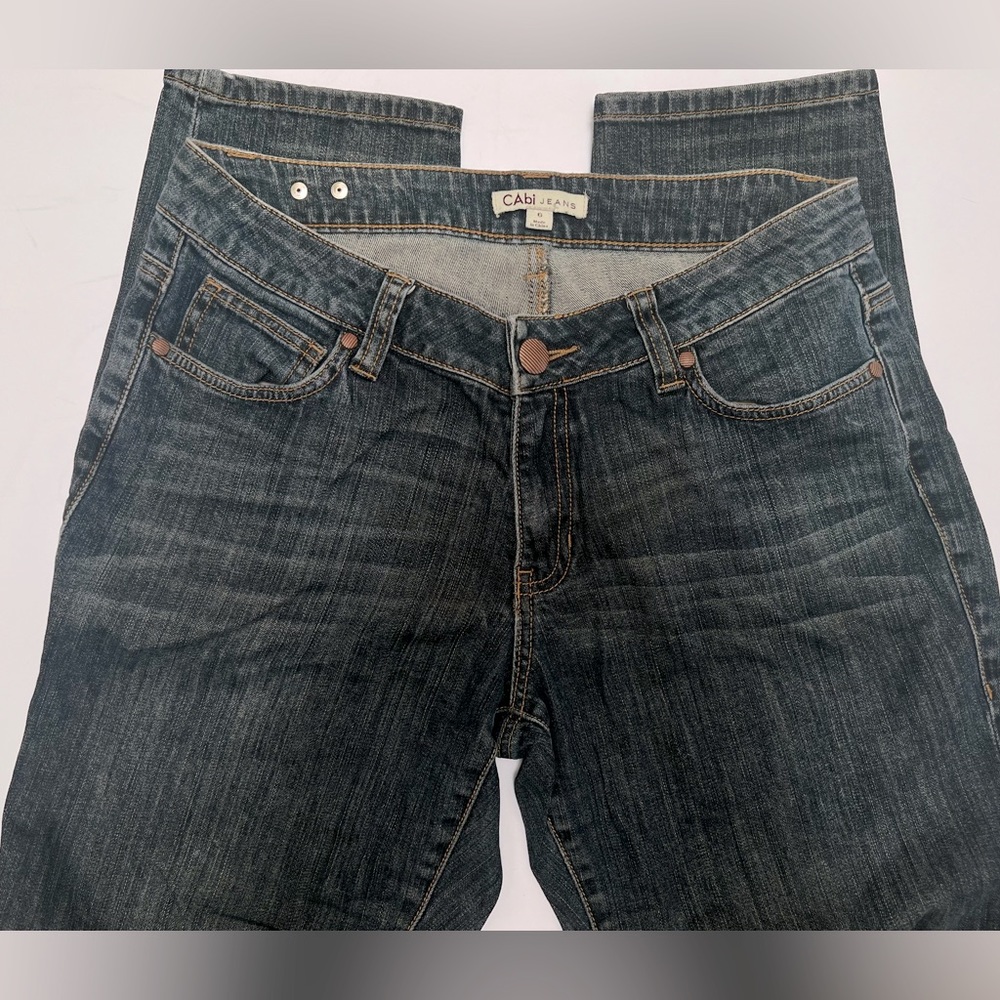 Cabi Blue Denim Jeans, Dirty Wash, Bree style 964, Sz 6